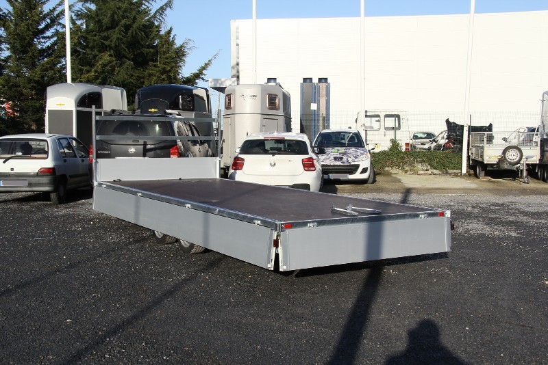 Remorque plateau HUMBAUR HT 355121 - 2 essieux, ridelles alu, roues dessous, châssis modulable_2