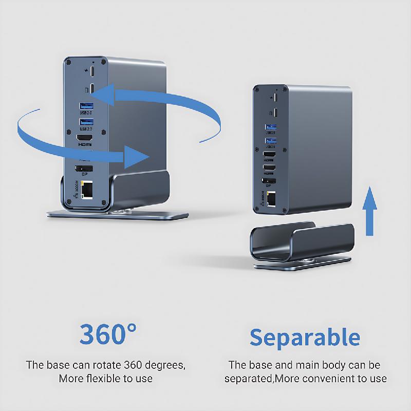 VALUE Station d'accueil USB type C 16 en 1, HDMI/DP 4K60, Gigabit Ethernet, USB-A, USB-C, PD, SD/microSD, Audio_2