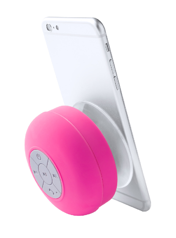 Enceinte bluetooth étanche IPX4 - Ventouse adhérente - Fonction main libre - Couleur fuchsia_2