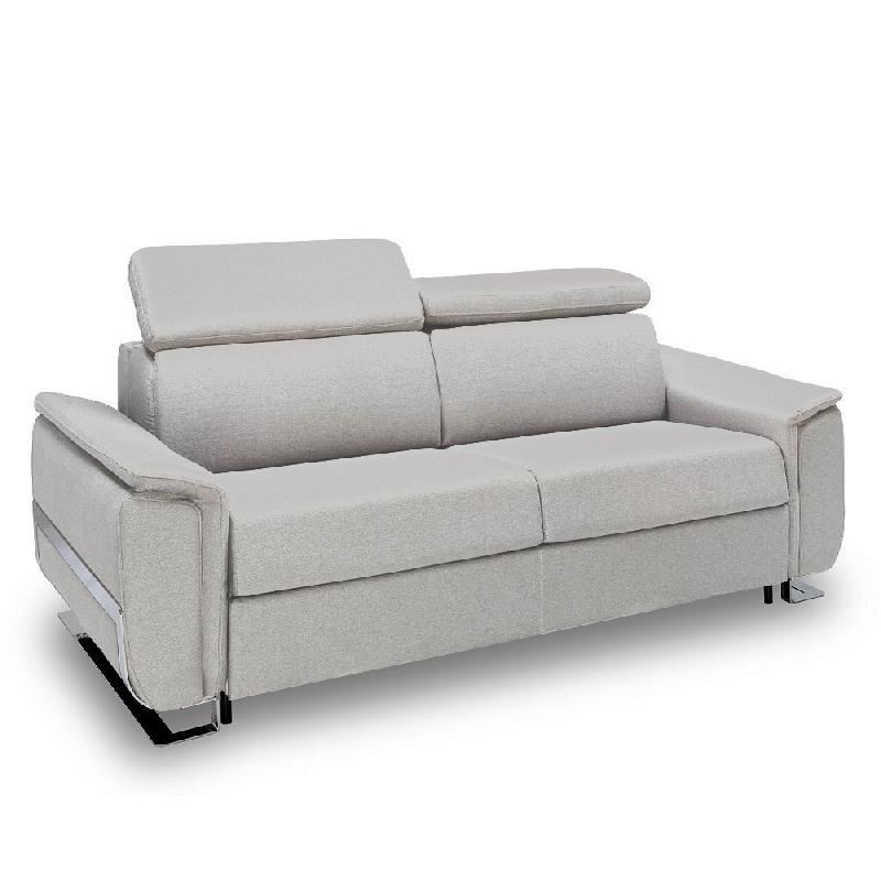 Canapé convertible express REAUMUR 140 cm - Matelas 16 cm haute résilience - Pieds luge Nabucka gris clair_2