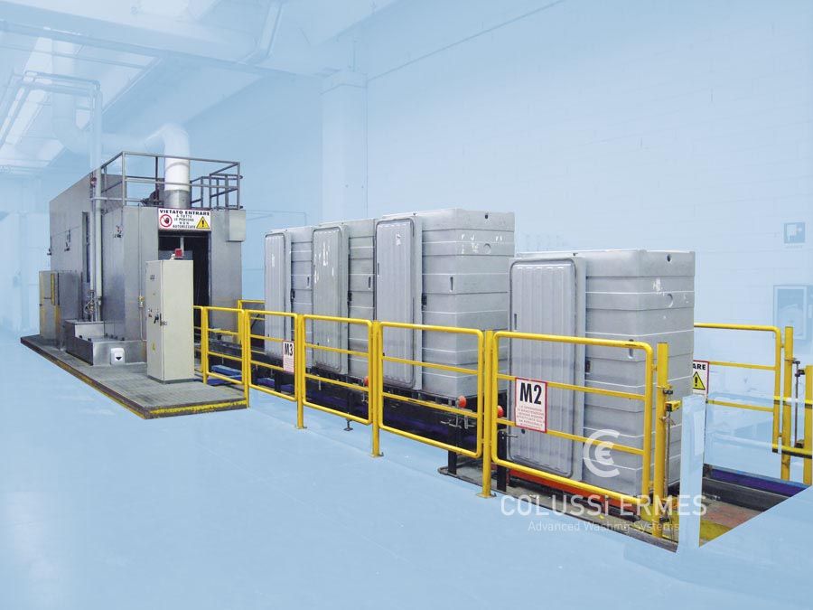 Lavage conteneurs - laveuses industrielles alimentaires - Colussi Ermes - jusqu'à 20 citernes ou 80 récipients isothermes par heure_2