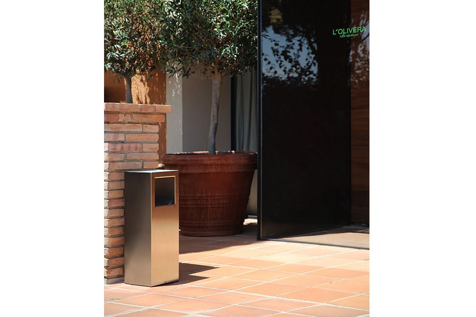 Riga inox - cendrier-poubelle M114 - grande résistance en acier inoxydable_2