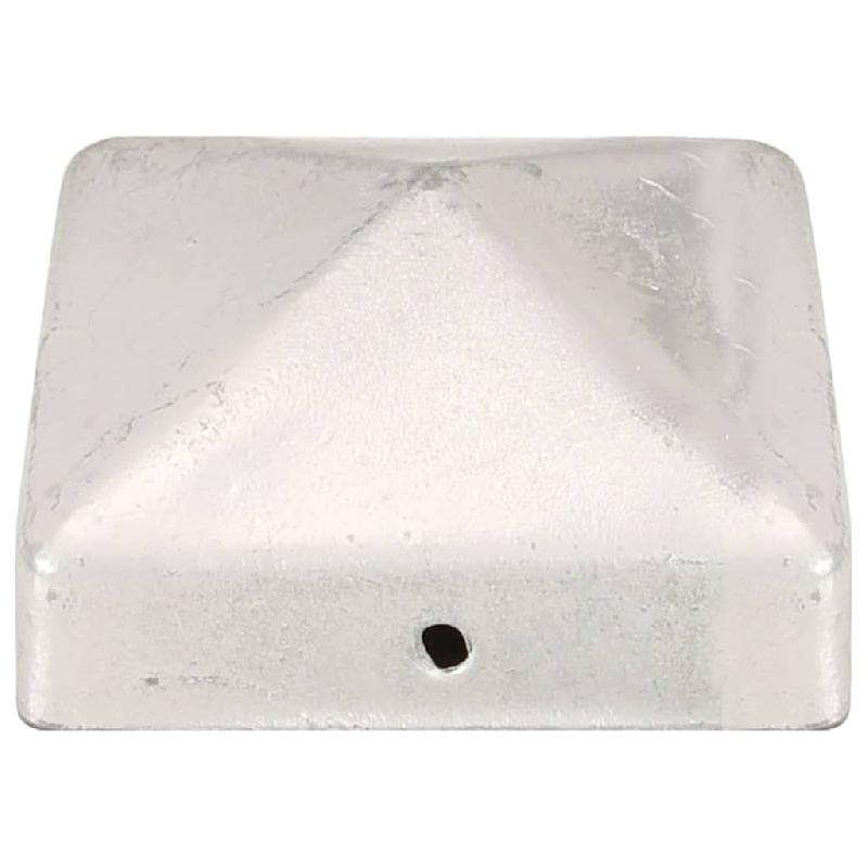 Vidaxl bouchons de poteau de clôture 6 pcs métal galvanisé 71x71 mm 145489_2