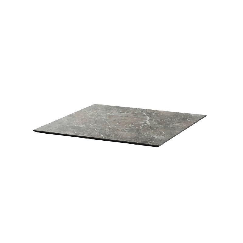 X Cross table de bistrot avec piètement noir + plateau HPL Galaxy Marble 70x70 cm_2