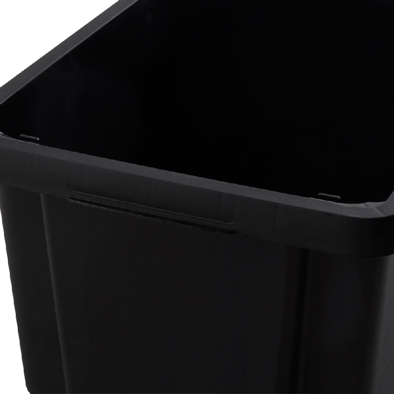 Boîte de rangement en polypropylène noir - 16L - Superposable - Sans couvercle_2