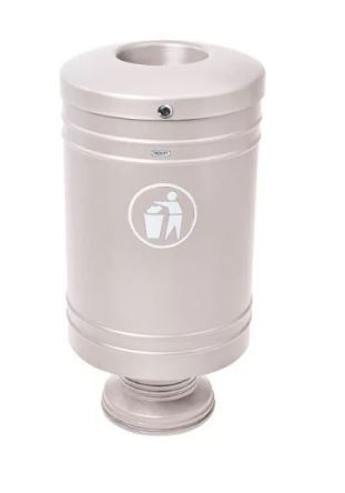 Corbeille publique Gascogne 60 L - aluminium moulé - acier électrozingué - ouverture par clé triangle_2