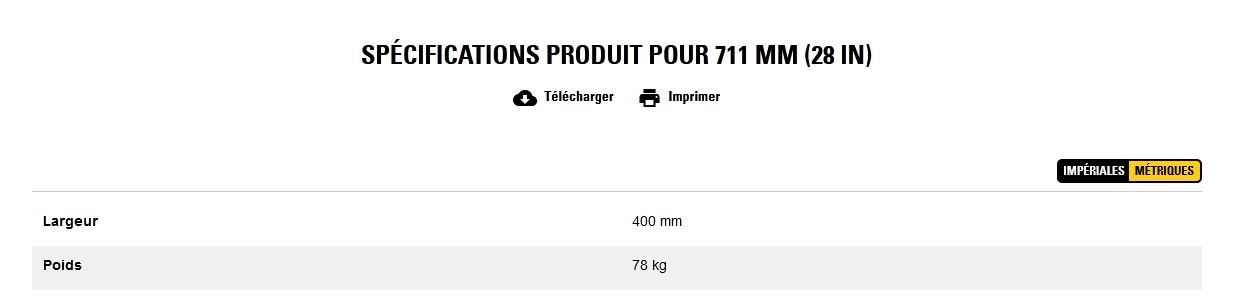 Godet d'excavation-mini-pelle - caterpillar finance france - 711 mm (28 in) - poids 78 kg_2
