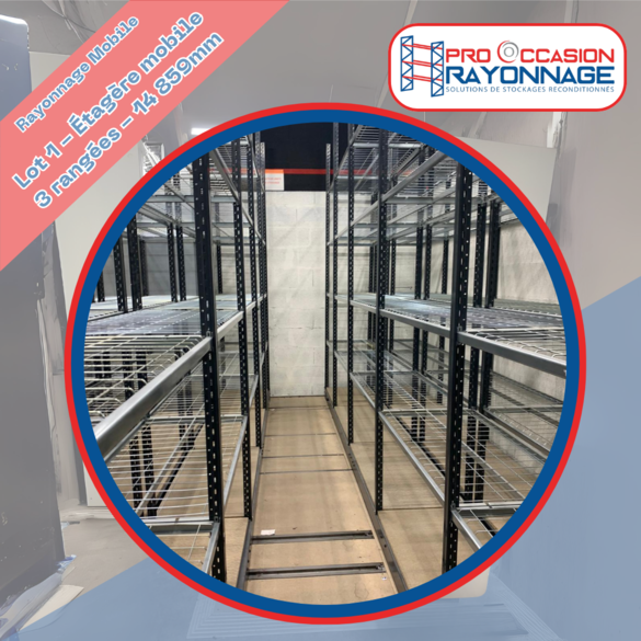 Lot 1 - Étagère mobile - 3 rangées - 14 859mm de longueur totale_2