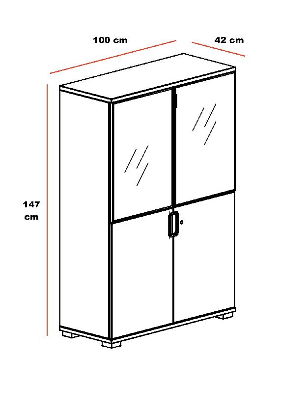 Armoire moyenne avec 4 portes battantes TAK - Mobel Linea - Blanc pastel_2