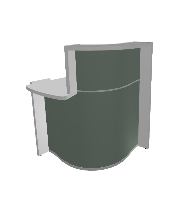 Banque d'accueil compacte WAVE avec accès PMR - MDD - Gauche, Vert bouteille mat_2