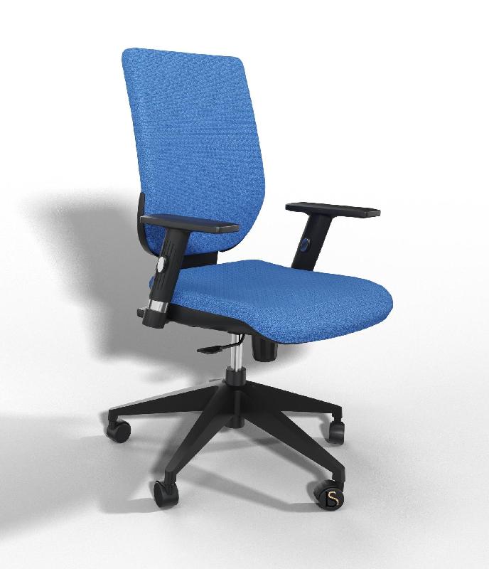 Siège de bureau Tertio avec système contact permanent - Sokoa - Bleu, Réglable hauteur_0