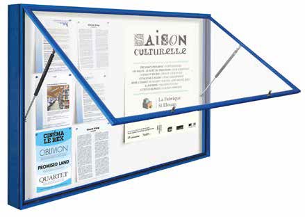 Vitrine extérieure simple battant QUARTZ - aluminium, plexichocs et plusieurs formats disponibles_2