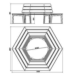 Bancs tour d'arbre SILAOS hexagonal_2