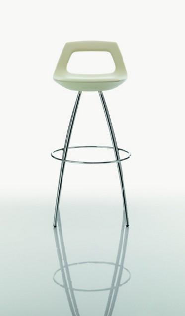 Tabouret de Bar avec repose pieds COSMO - Offisit - Ivoire_2