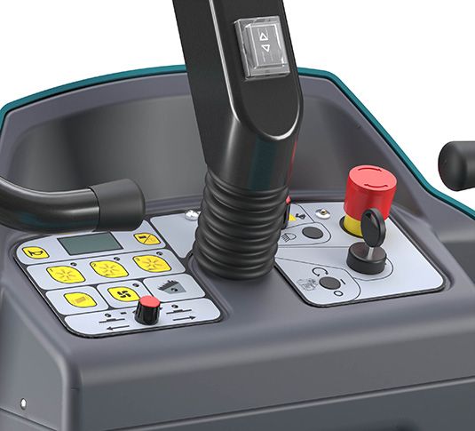 Balayeuse compacte Tennant S680 avec brosses latérales réglables