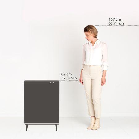 Poubelle Brabantia Bo Touch Bin Hi - 2 x 30 litres - Matt Steel Fingerprint Proof - Idéale pour trier les déchets_2