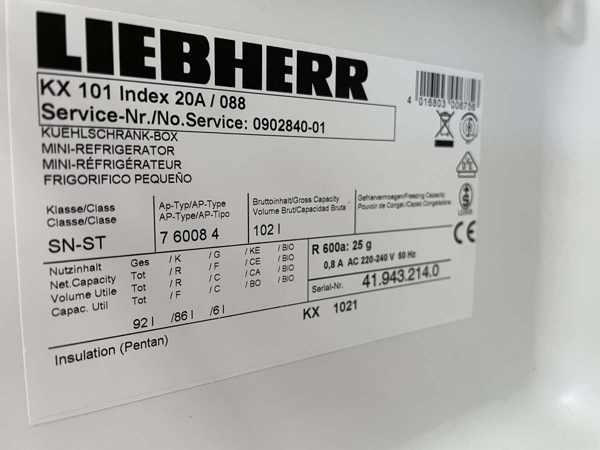 Réfrigérateur bas d'occasion - Liebherr KX101 - 102L - Provenance laboratoire pharmaceutique_2