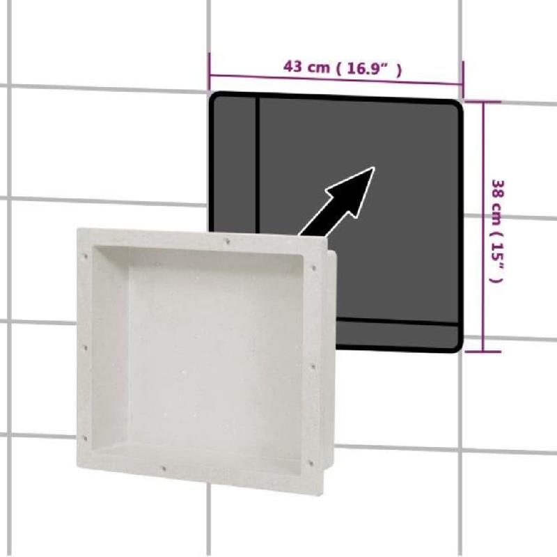 Vidaxl niche de douche blanc mat 41x36x10 cm 151390_2