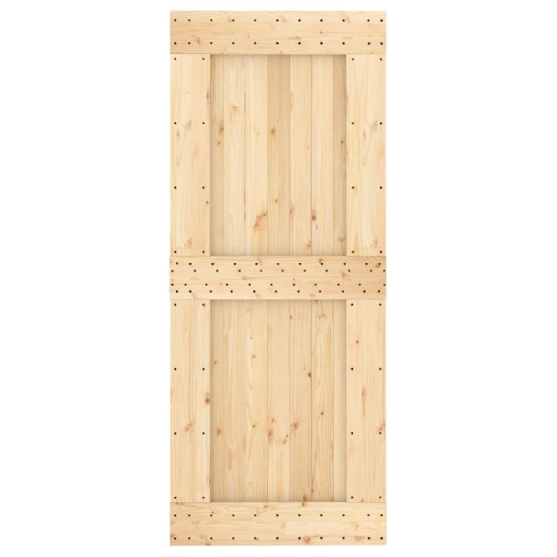 Vidaxl porte coulissante et kit de quincaillerie 85x210 cm pin massif 3203092_2