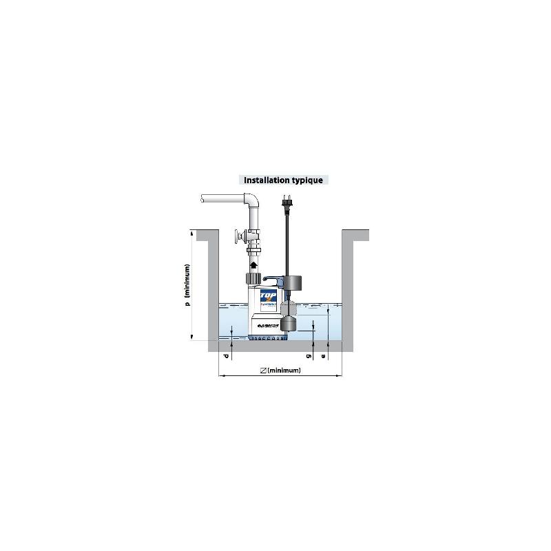 Pompe de relevage PEDROLLO TOP 5 NGM - eaux claires et eaux usées - flotteur vertical - débit 13.2 m3/h - 0.92 kW_2