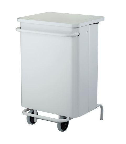 Poubelle mobile à pédale Collecroule Carene - 70/110L - Acier poudré anti-UV ou Inox - 2 Roulettes_2