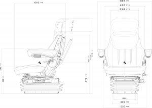 Siège de tracteur Rancher LGV95/HL152 ARD - suspension pneumatique, réglages ergonomiques et confort optimal_2