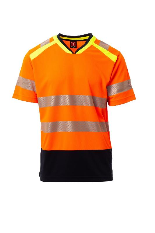 Tee-shirt à manches courtes - haute visibilité, bicolore, encolure en V - S00739-0028 ALLEY - Payper_2