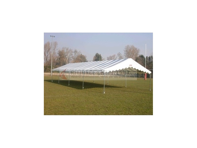 Tente de stockage fermée complète - structure fixe en acier - couverture unie - ancrage au sol avec platine - 8x6x3.30m - homologuée CTS7 - fabrication française_2