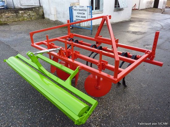 Butteuse bineuse pomme de terre à disques 2 3 rangs ou plus - sicam - attelage par chapes ou par pitons_2