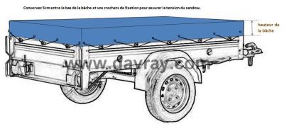 Lac 650 - Bâche, filet et capot pour remorque - E Davray - Étanche, ignifuge, 680gr/m²_2