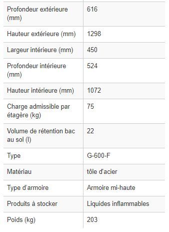 208518W - Armoire de sécurité coupe-feu G 600-F, 90 minutes, 1 étagère, charnières à droite_2