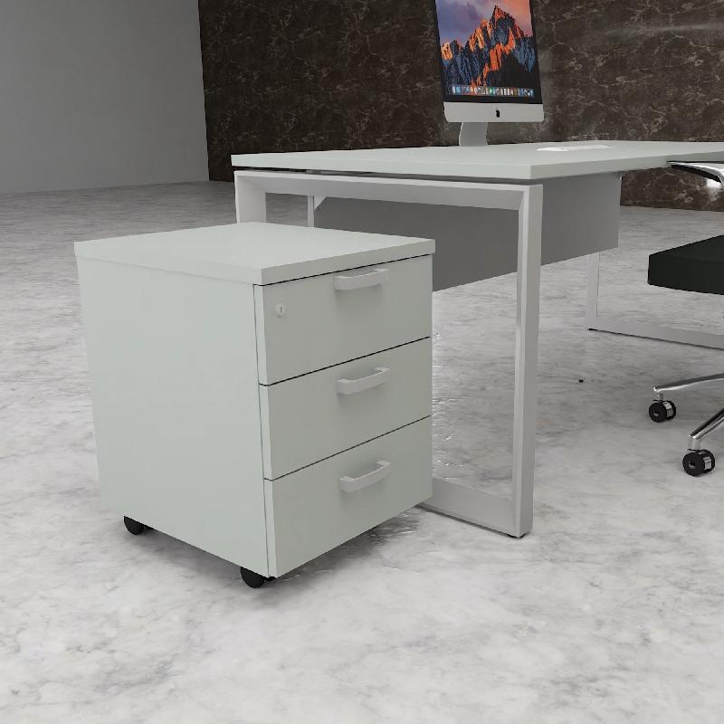 Caisson à roulettes 3 tiroirs uni - MOBEL LINEA - Gris_2