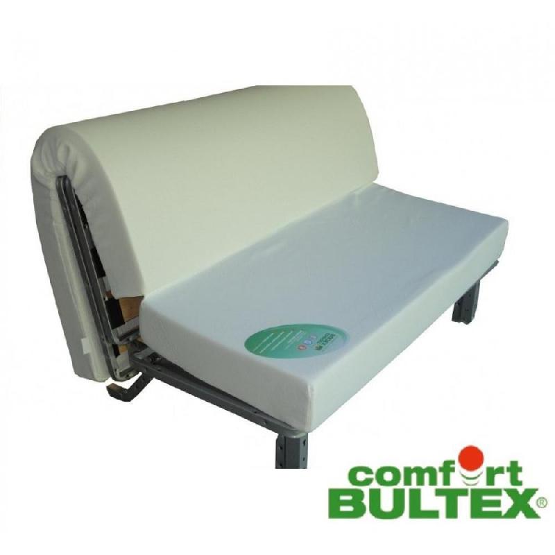Canapé BZ convertible FLO bleu 140x200 cm - Matelas confort Bultex 15 cm - Faible encombrement_2