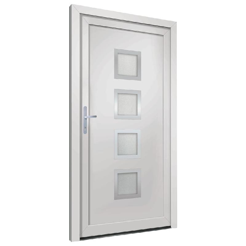 Vidaxl porte d'entrée blanc 108x200 cm pvc 3187841_2