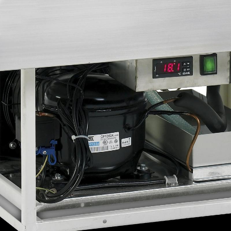 Cuve réfrigérée avec groupe intégré - Froid statique - 2 GN 1/1 - 68 L | Tefcold_2