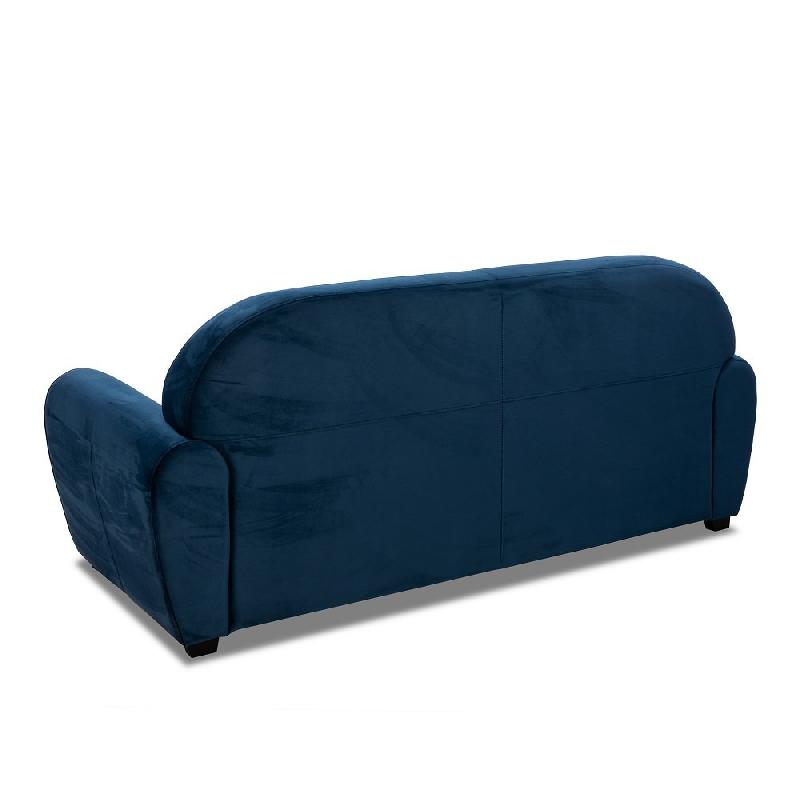 Canapé fixe club 3 places en velours bleu nuit - Design vintage anglais - Fabrication 100% italienne_2