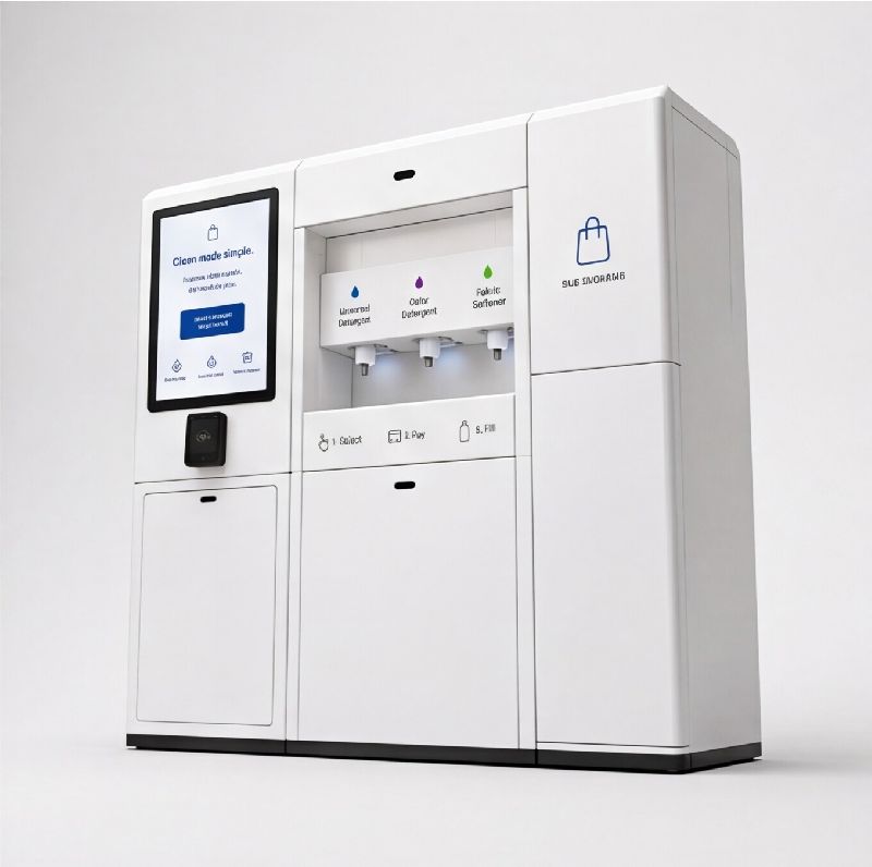 Station de distribution intelligente de détergent liquide - dosage automatisé et paiement intégré_2
