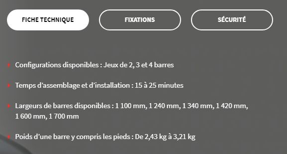 Barres de toit - rhino products - capacité de portage : 50 kg_2