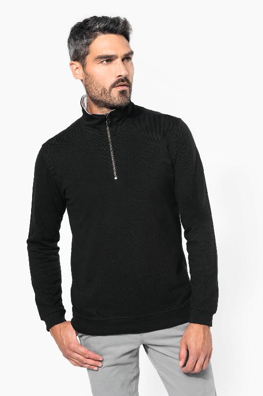 Trucker - Sweat-shirt piqué col zippé homme - Réf: K206 - Kariban_2