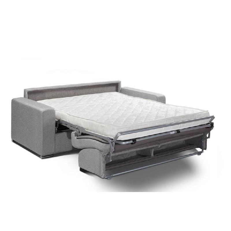Canapé convertible Allure - matelas Memory 20 cm - sommier à lattes 140 cm - polyuréthane gris clair_2