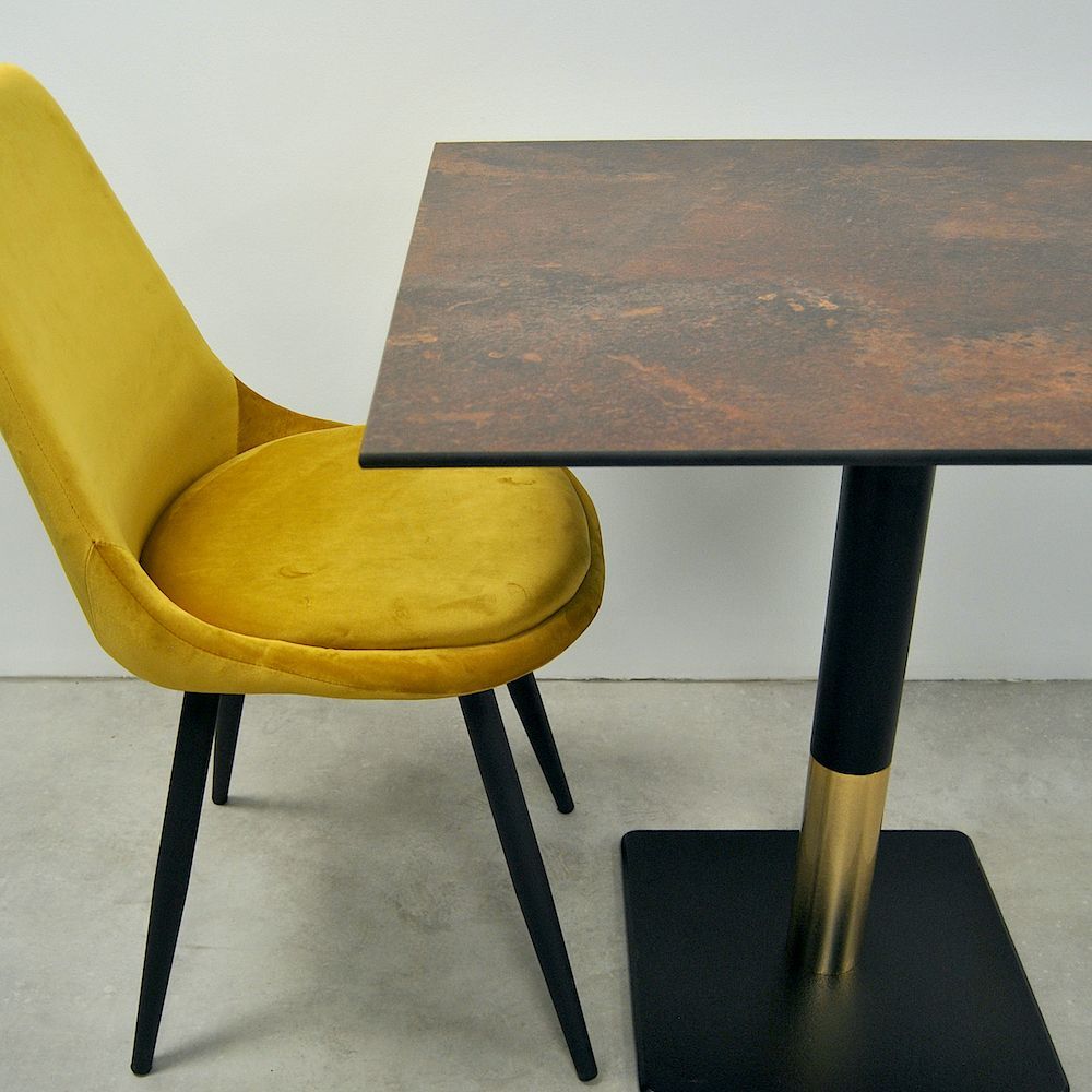 Table de restaurant chic PRAGUE - Piétement personnalisable - Plateaux carrés et ronds jusqu'à 90cm_2