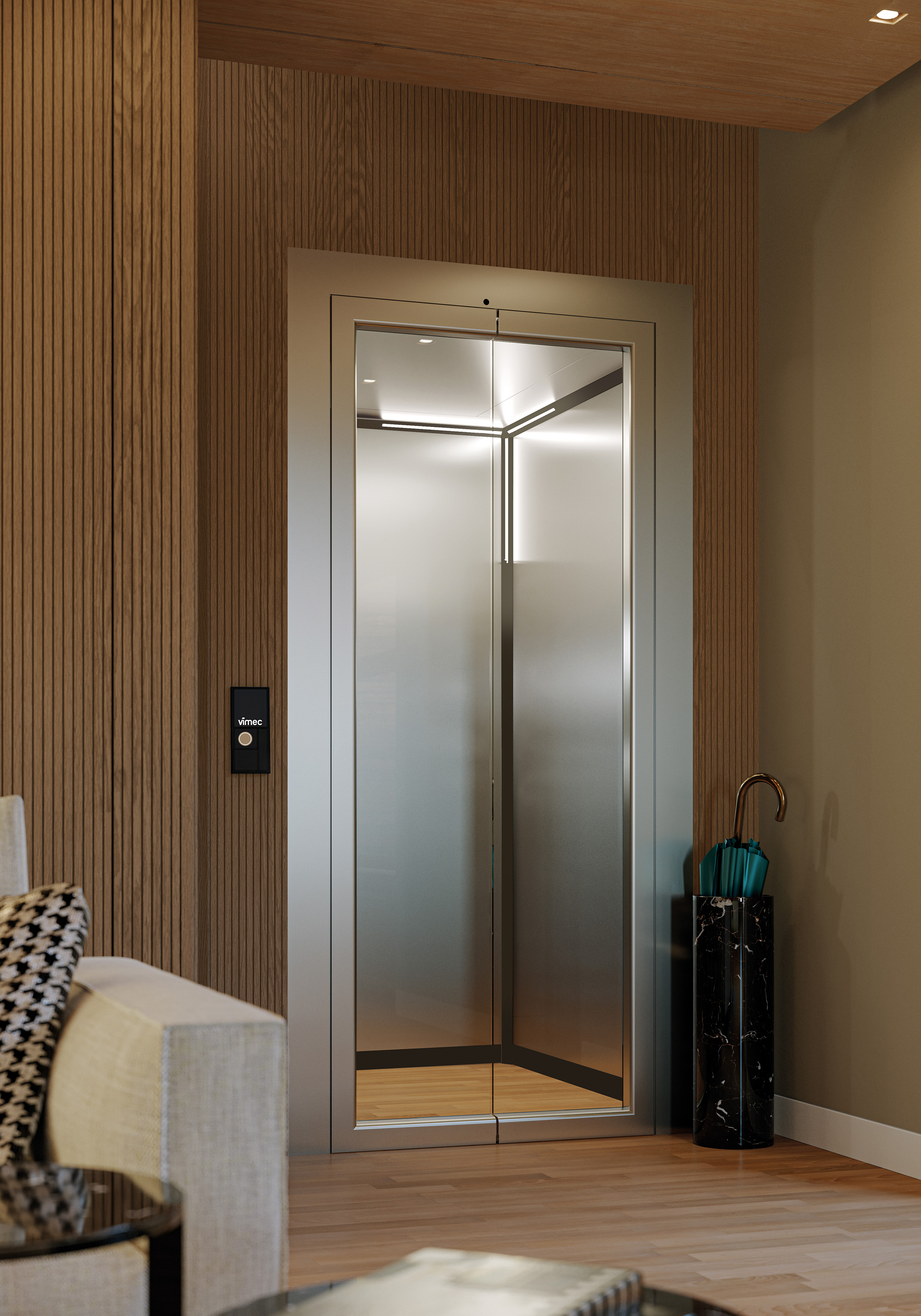 Ascenseur  de maison confortable, silencieux, modulaire, interchangeable et connecté  - AR:IA_2