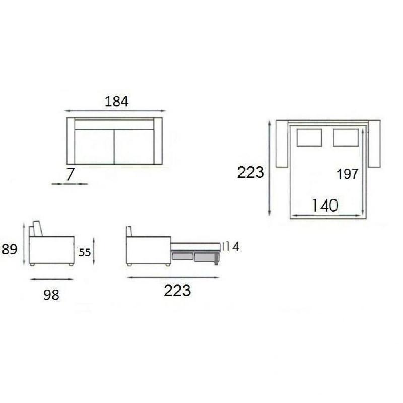 Canapé convertible express Oslo Tweed gris graphite - Couchage 140x197 cm - Matelas 16 cm - Sommier lattes Renatonisi_2