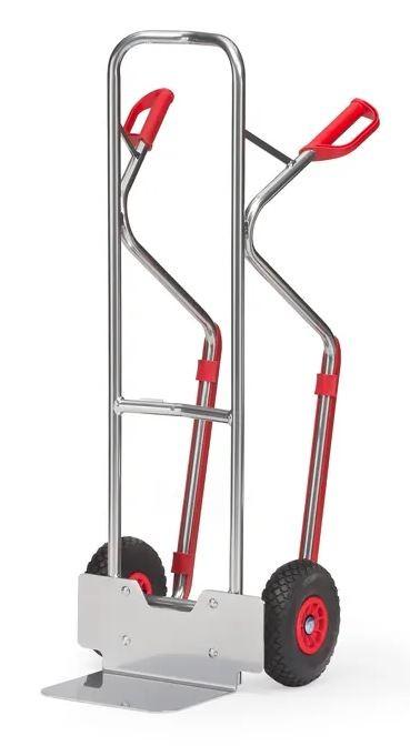 Diable Charges Hautes - 200 kg - Structure acier - Roues gonflable/caoutchouc/increvable - Hauteur 1300 mm_2