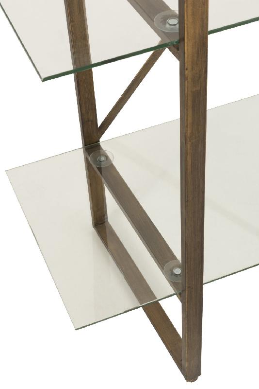 Étagère rectangulaire 4 niveaux TOTA - métal doré et planches en verre - L150 x H180 x P40 cm_2