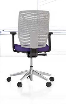 Fauteuil dossier polypropylène blanc WHY - Référence 6430 SB M - Piétement aluminium poli - Mécanisme synchro autopesant_2