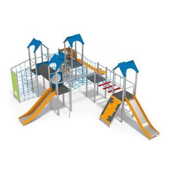 Jeu multi tours pour aire de jeux conforme EN1176 - Référence BT11214 - Construction en acier inoxydable et plastiques HDPE/HPL de haute qualité_2