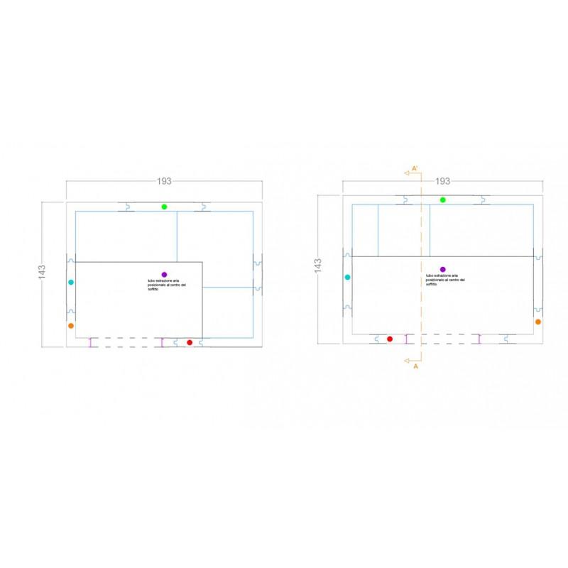 KIT CABINE HAMMAM À CARRELER RIAD 4/5 - 143X193 - 4/5 PLACES_2