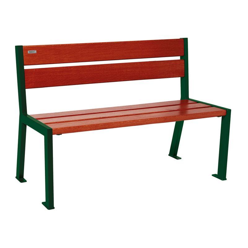 Banc Acier et Bois Silaos 5 ou 6 lames - Structure en tube acier 30 x 50 mm - Assise et dossier en chêne certifié PEFC - Deux longueurs disponibles_2