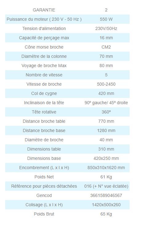 Perceuse radiale à colonne Leman - capacité de perçage max 16 mm - précision de rotation garantie_2